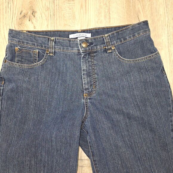 Croft & Barrow Dark Wash Straight Stretch Jeans Size 14 Petite - Picture 2 of 5